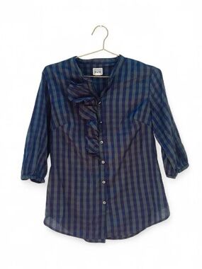 Vintage Y2K Converse Plaid Ruffle Blouse – Dark Academia Mall Goth Green Top